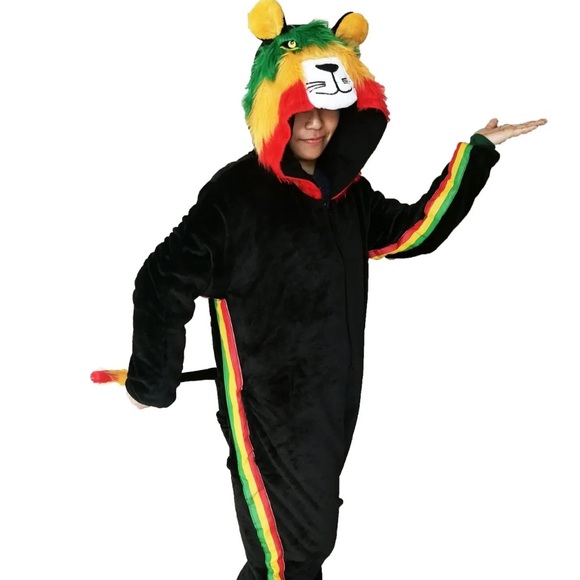 Other - Rasta Lion Adult Unisex Animal Onesie Pajamas Incudes a Zipper & 2 Pockets